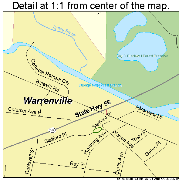 Warrenville, Illinois road map detail