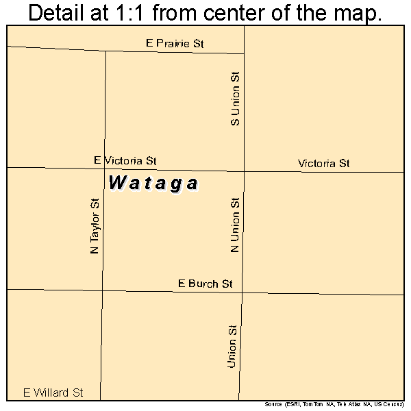 Wataga, Illinois road map detail