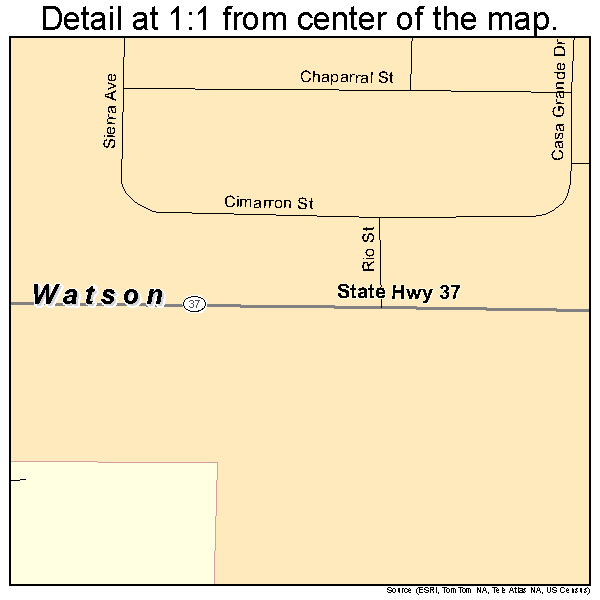 Watson, Illinois road map detail