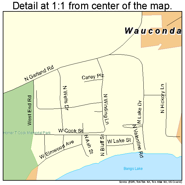 Wauconda, Illinois road map detail