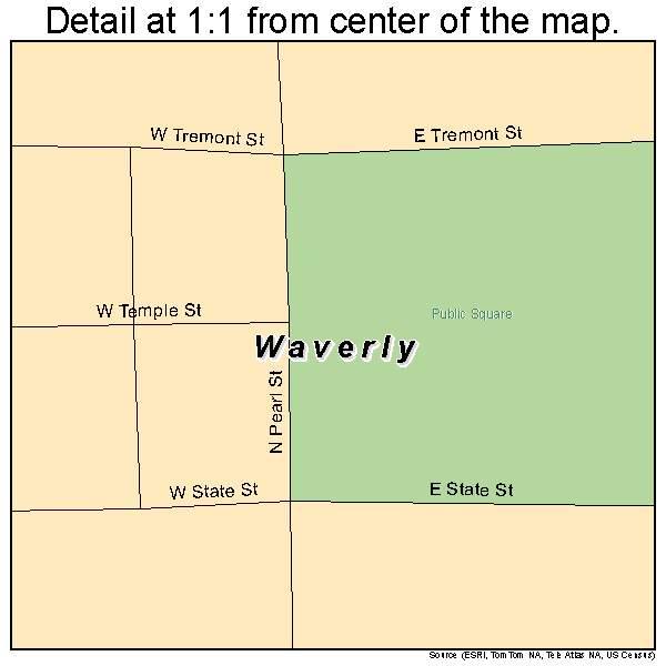 Waverly, Illinois road map detail