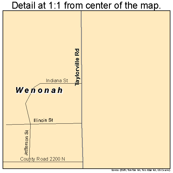 Wenonah, Illinois road map detail