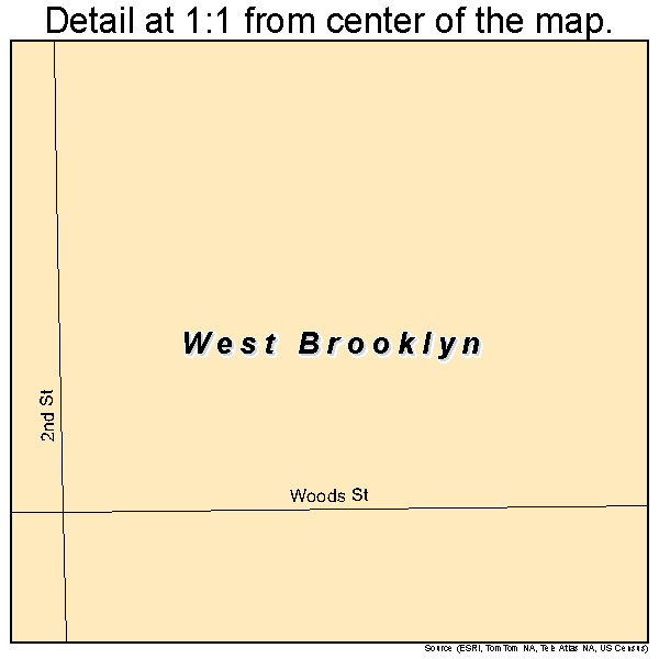 West Brooklyn, Illinois road map detail