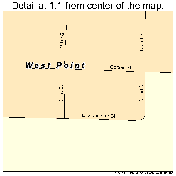 West Point, Illinois road map detail