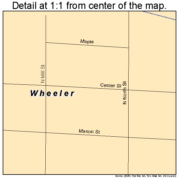Wheeler, Illinois road map detail
