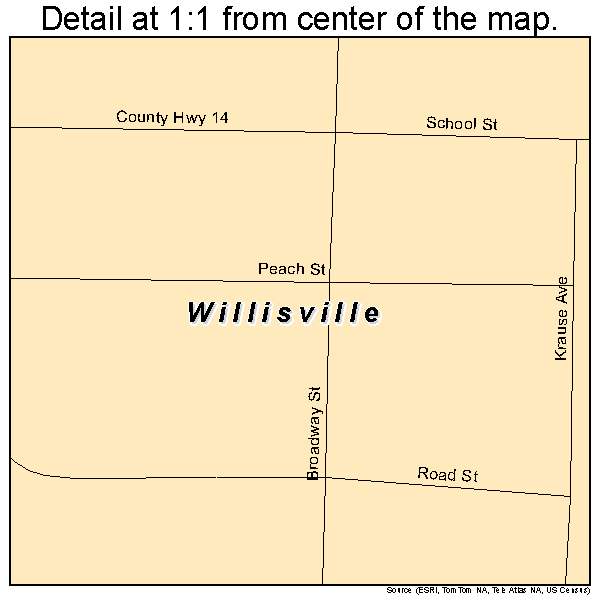 Willisville, Illinois road map detail