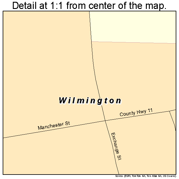 Wilmington, Illinois road map detail