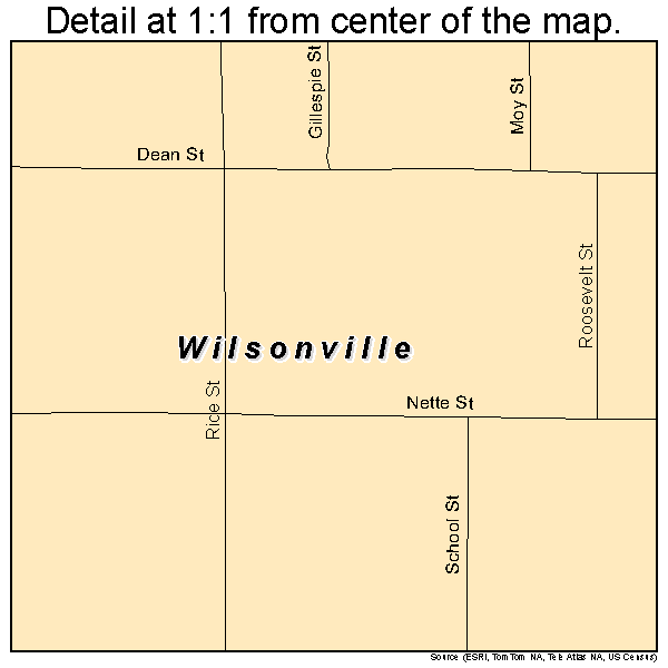 Wilsonville, Illinois road map detail
