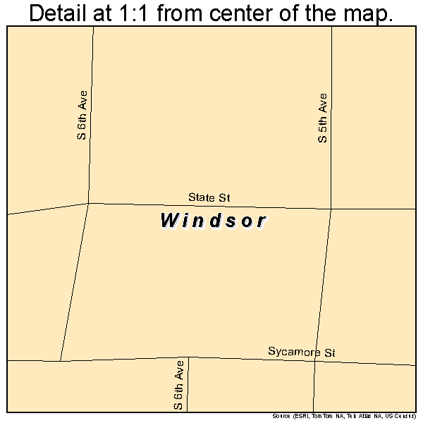 Windsor, Illinois road map detail