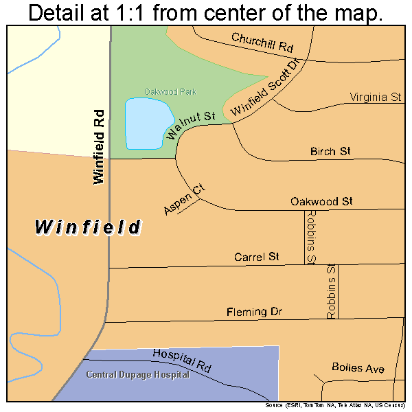 Winfield, Illinois road map detail