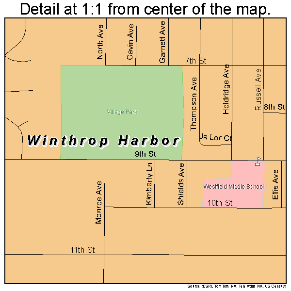 Winthrop Harbor, Illinois road map detail
