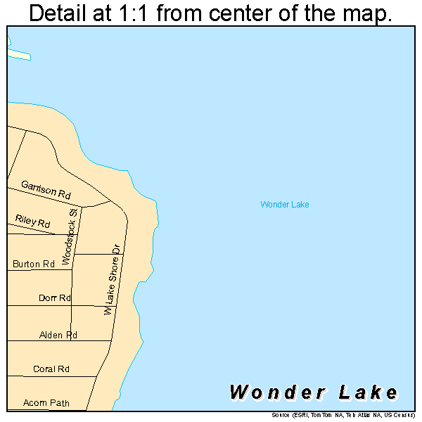 Wonder Lake, Illinois road map detail