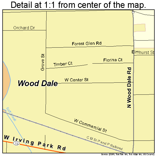 Wood Dale, Illinois road map detail