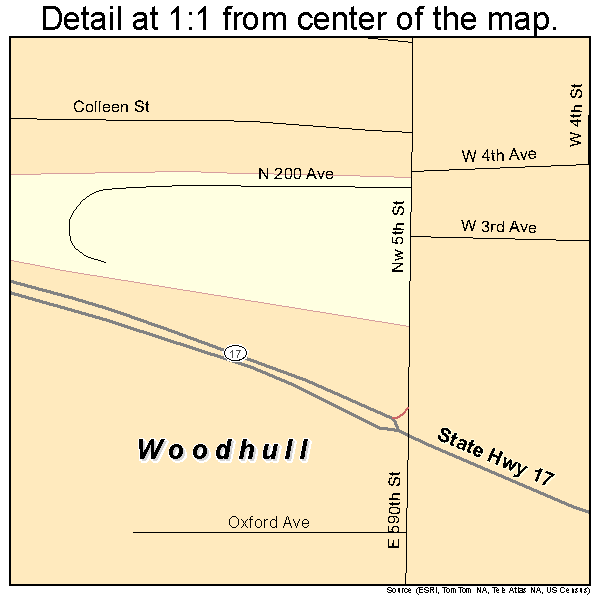 Woodhull, Illinois road map detail