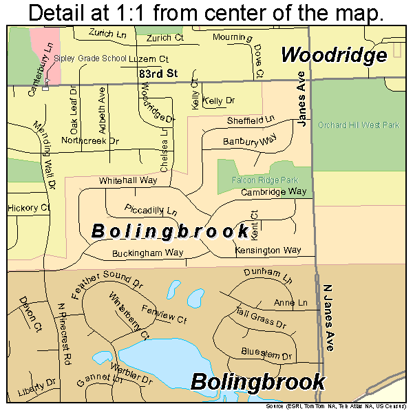 Woodridge, Illinois road map detail