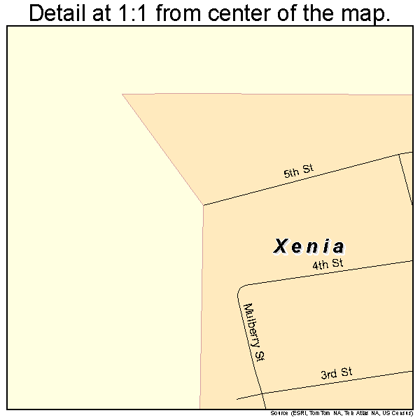 Xenia, Illinois road map detail