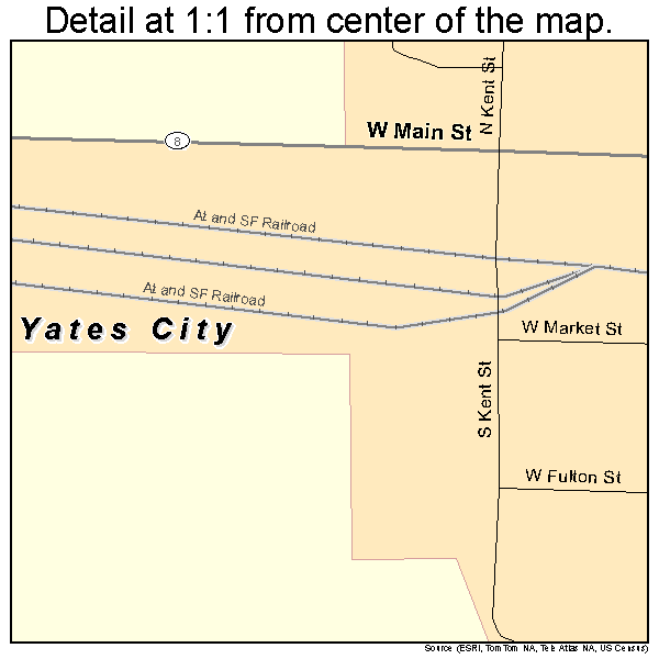 Yates City, Illinois road map detail