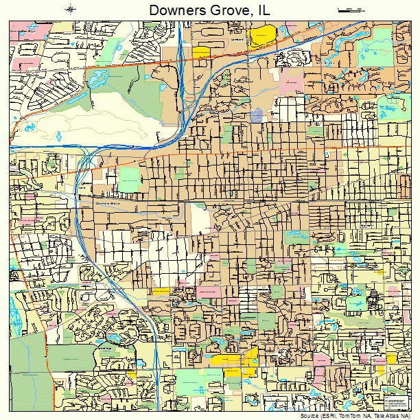 Downers Grove, IL street map