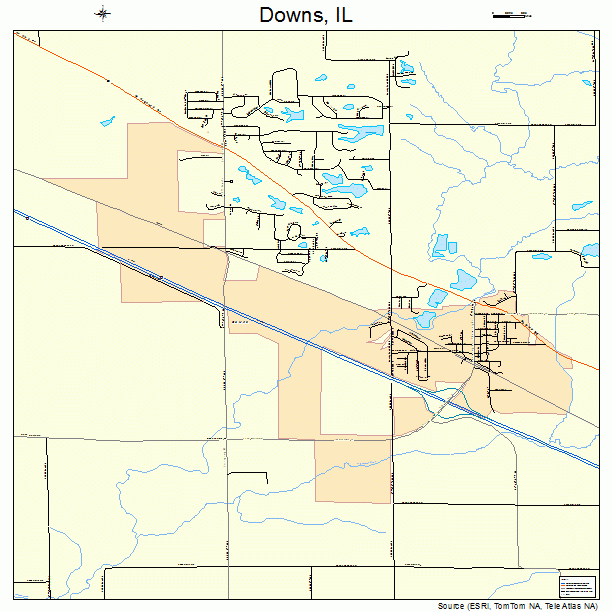 Downs, IL street map