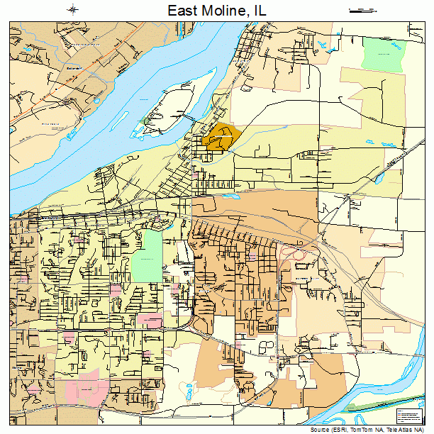 East Moline, IL street map