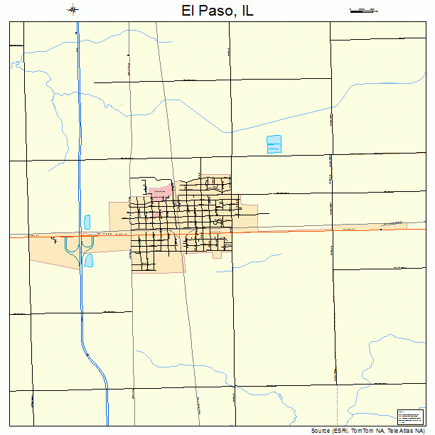 El Paso, IL street map