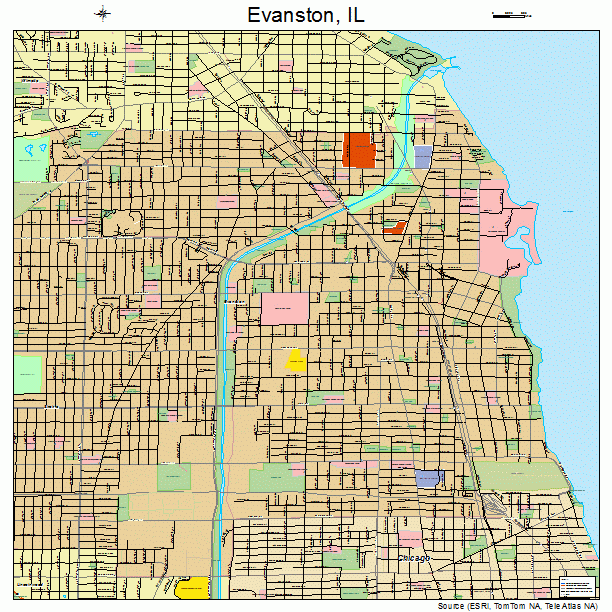 Evanston, IL street map