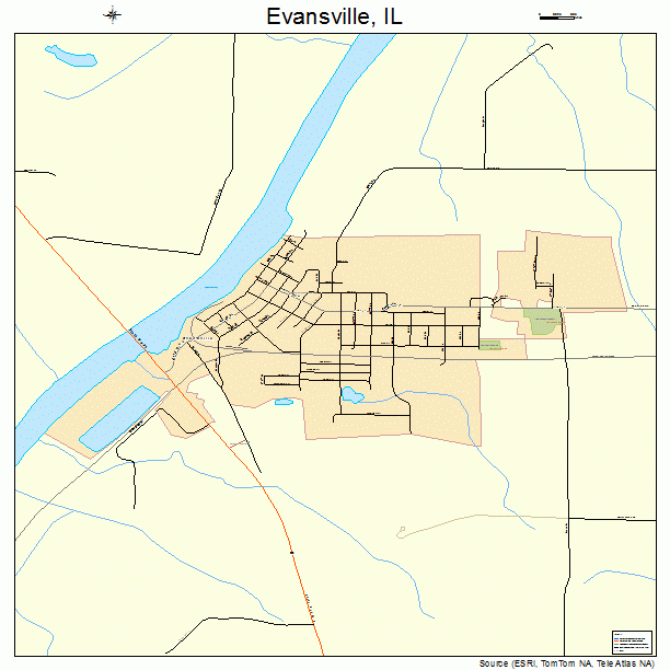 Evansville, IL street map