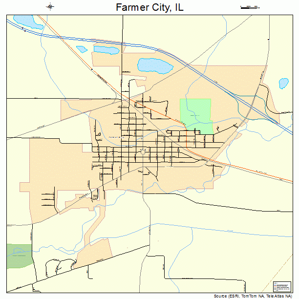 Farmer City, IL street map