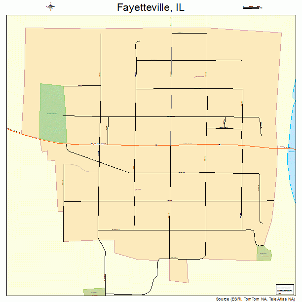 Fayetteville, IL street map