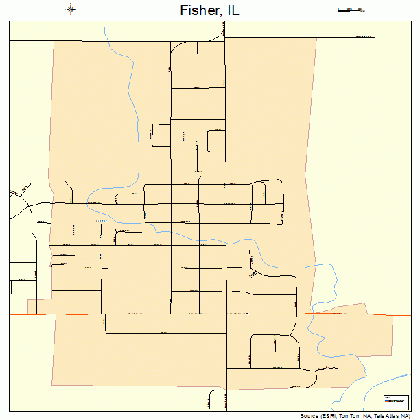 Fisher, IL street map