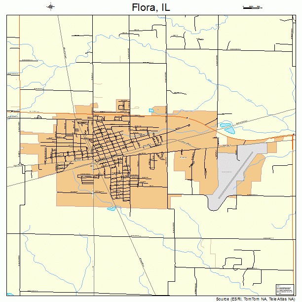 Flora, IL street map