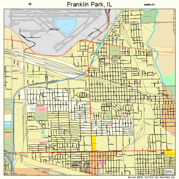 Franklin Park Illinois Street Map 1727702