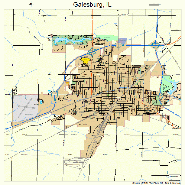 Galesburg, IL street map