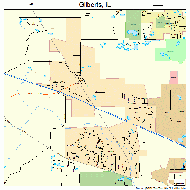 Gilberts, IL street map