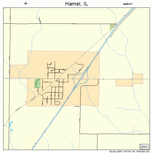 Hamel, IL street map