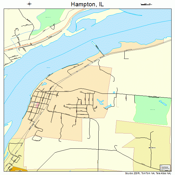 Hampton, IL street map