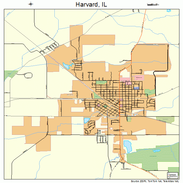 Harvard, IL street map