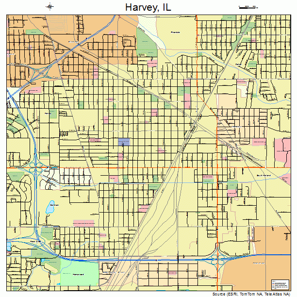 Harvey, IL street map