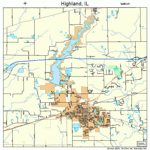 Highland, IL street map