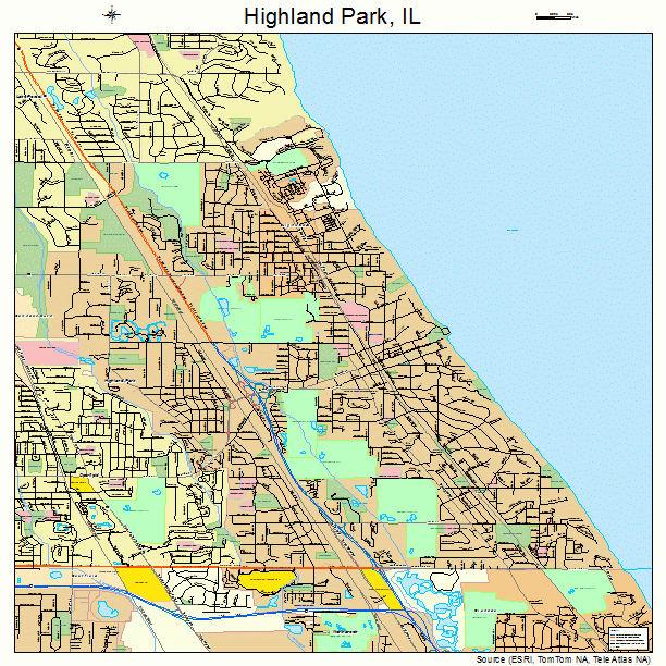 Highland Park, IL street map