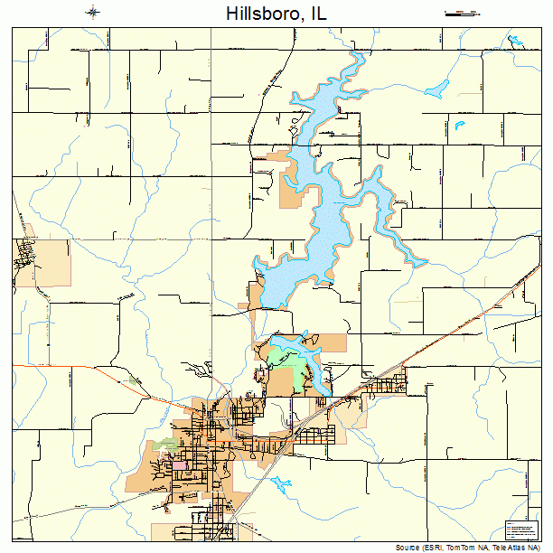 Hillsboro, IL street map