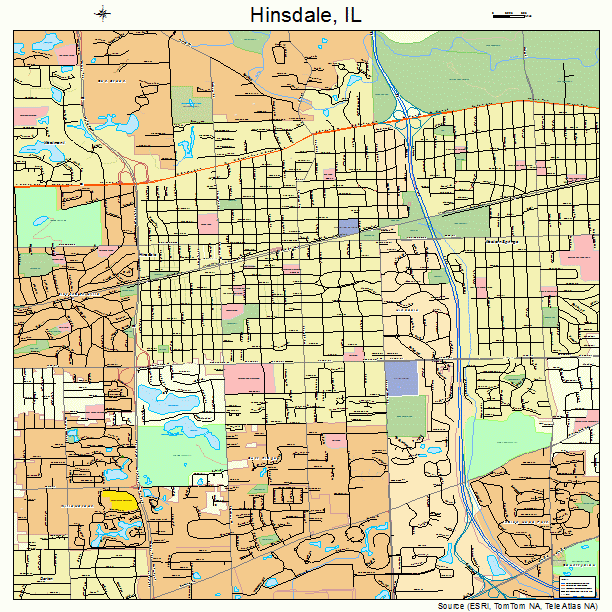 Hinsdale, IL street map