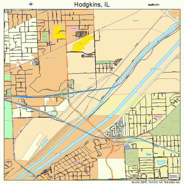 Hodgkins, IL street map