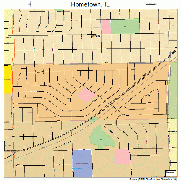 Hometown, IL street map