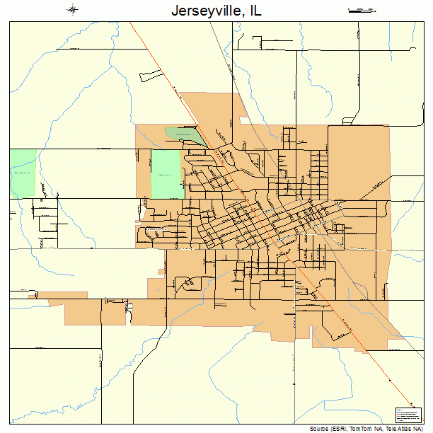 Jerseyville, IL street map