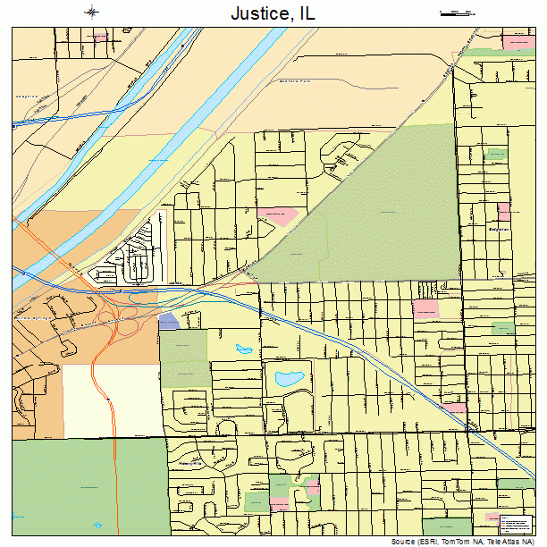 Justice, IL street map