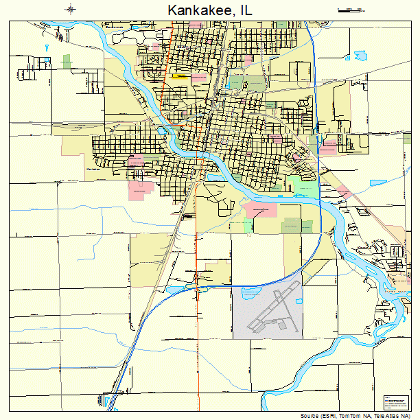 Kankakee, IL street map