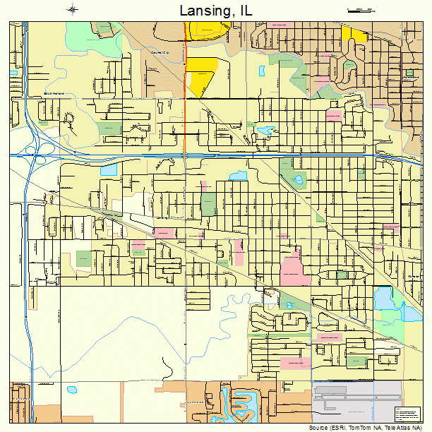 Lansing, IL street map