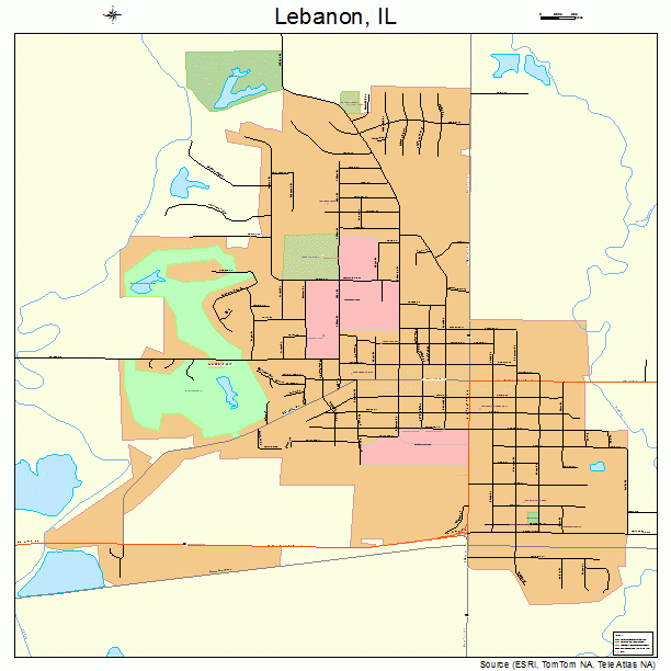 Lebanon, IL street map