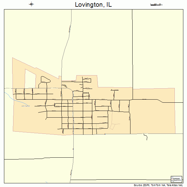 Lovington, IL street map